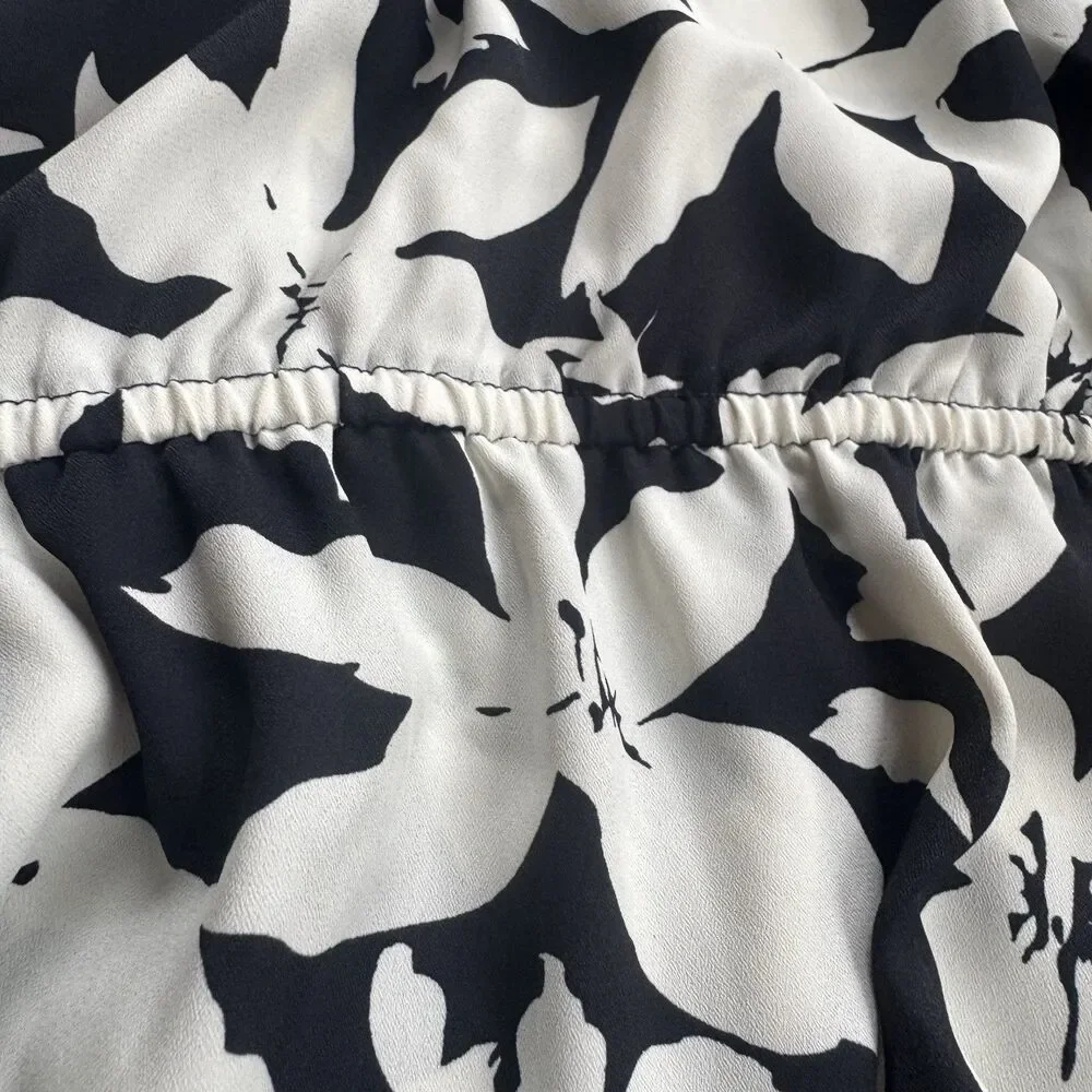 Joie Krystina Dress Sz M Ruffles Flutter Sleeve Summer White Black Floral $348 - Picture 11 of 13